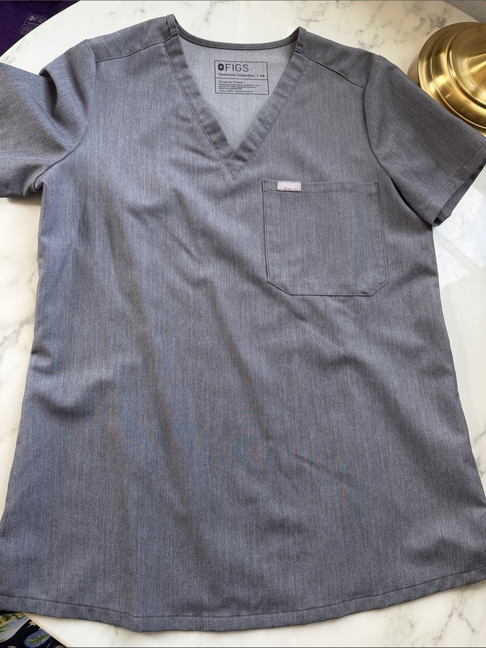 FIGS woman’s Grey V-Neck Scrub Top